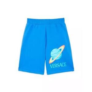 Versace Boys Saturn Logo Print Sweats Shorts - Big Kid Size 12 A $380